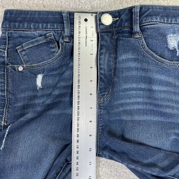 Democracy Jeans Women’s Size 6 (Actual 28x29) Blue Mid Rise Skinny Distressed - Picture 8 of 9